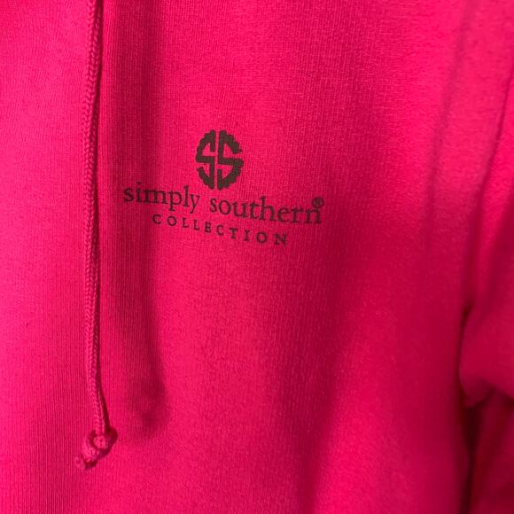 Simply Southern Hot Pink Hoodie Sweatshirt Sz Small - Picture 4 of 7